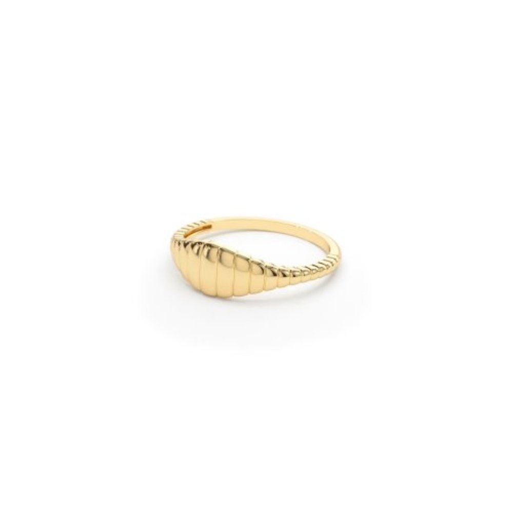 NWT Adriana Croissant Signet Ring // 14k Gold Vermeil (SIZE 6)